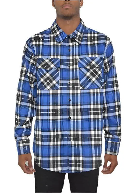 Plaid Flannel Long Sleeve Shirts S - 3XL