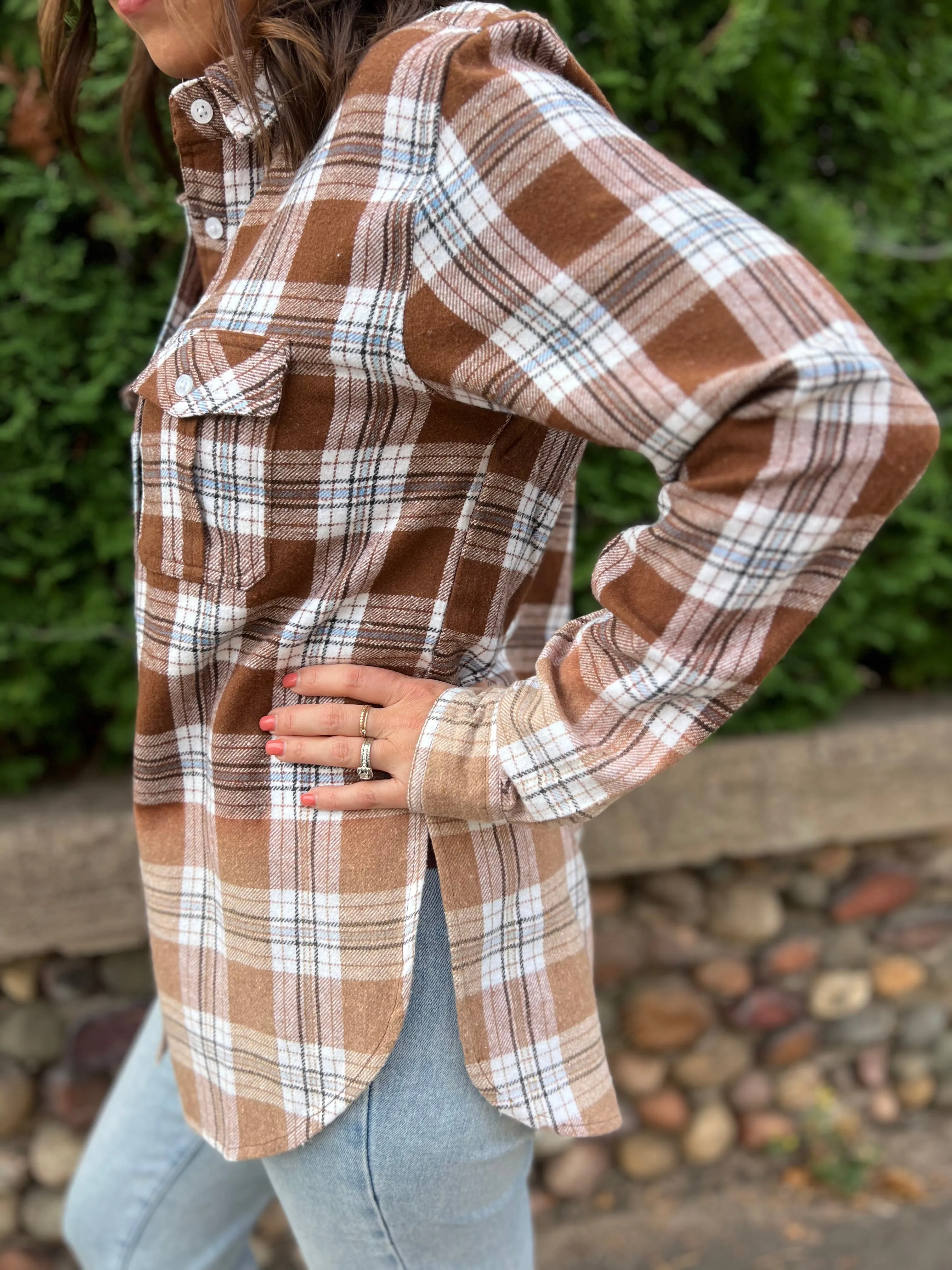 Plaid Flannel With Bleached Dipped Contrast