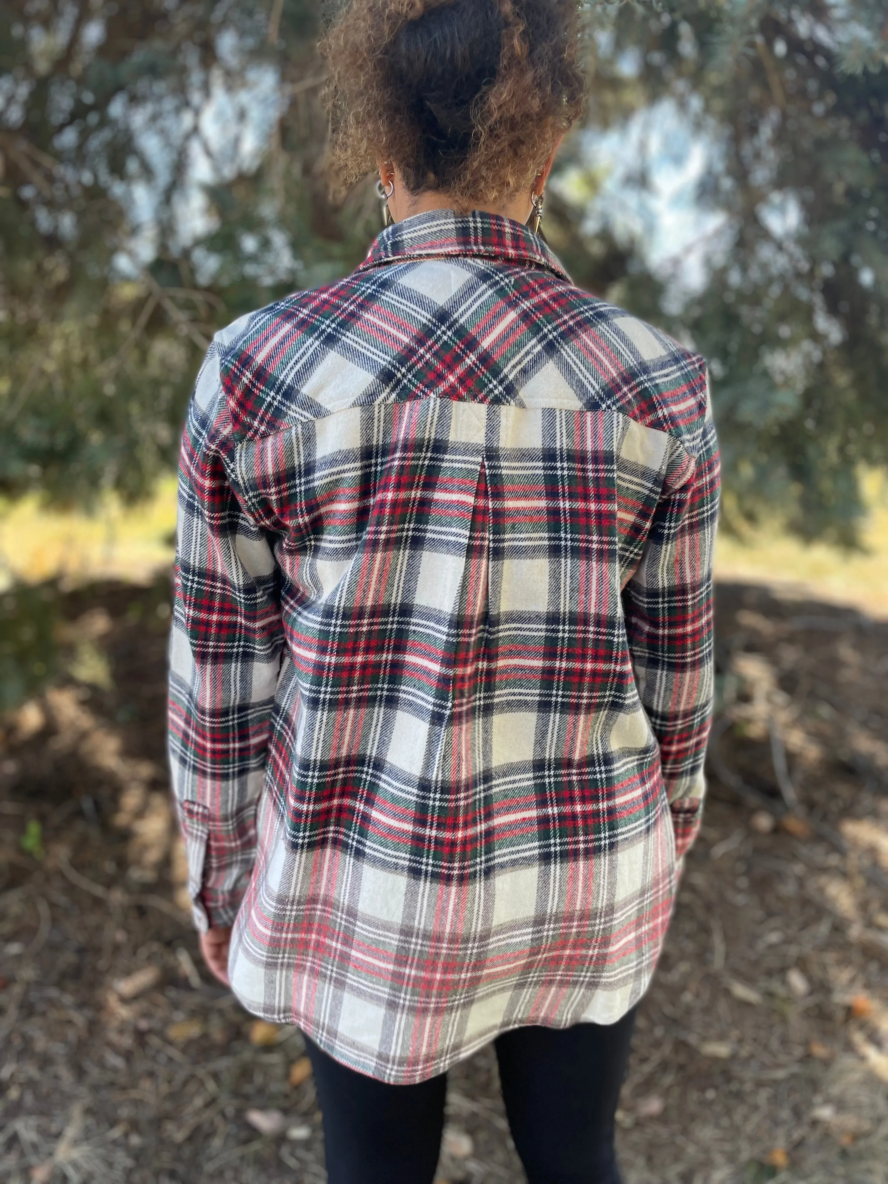 Plaid Flannel With Bleached Dipped Contrast