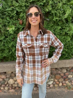 Plaid Flannel With Bleached Dipped Contrast