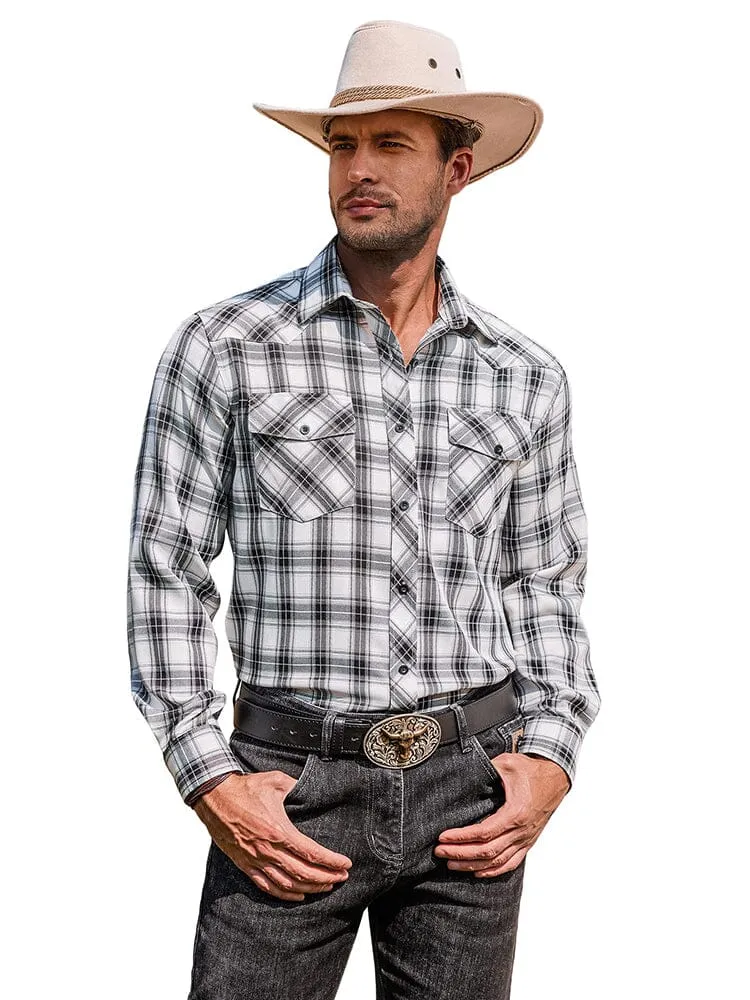 Plaid Long Sleeve Casual Shirt with Pockets (US Only)