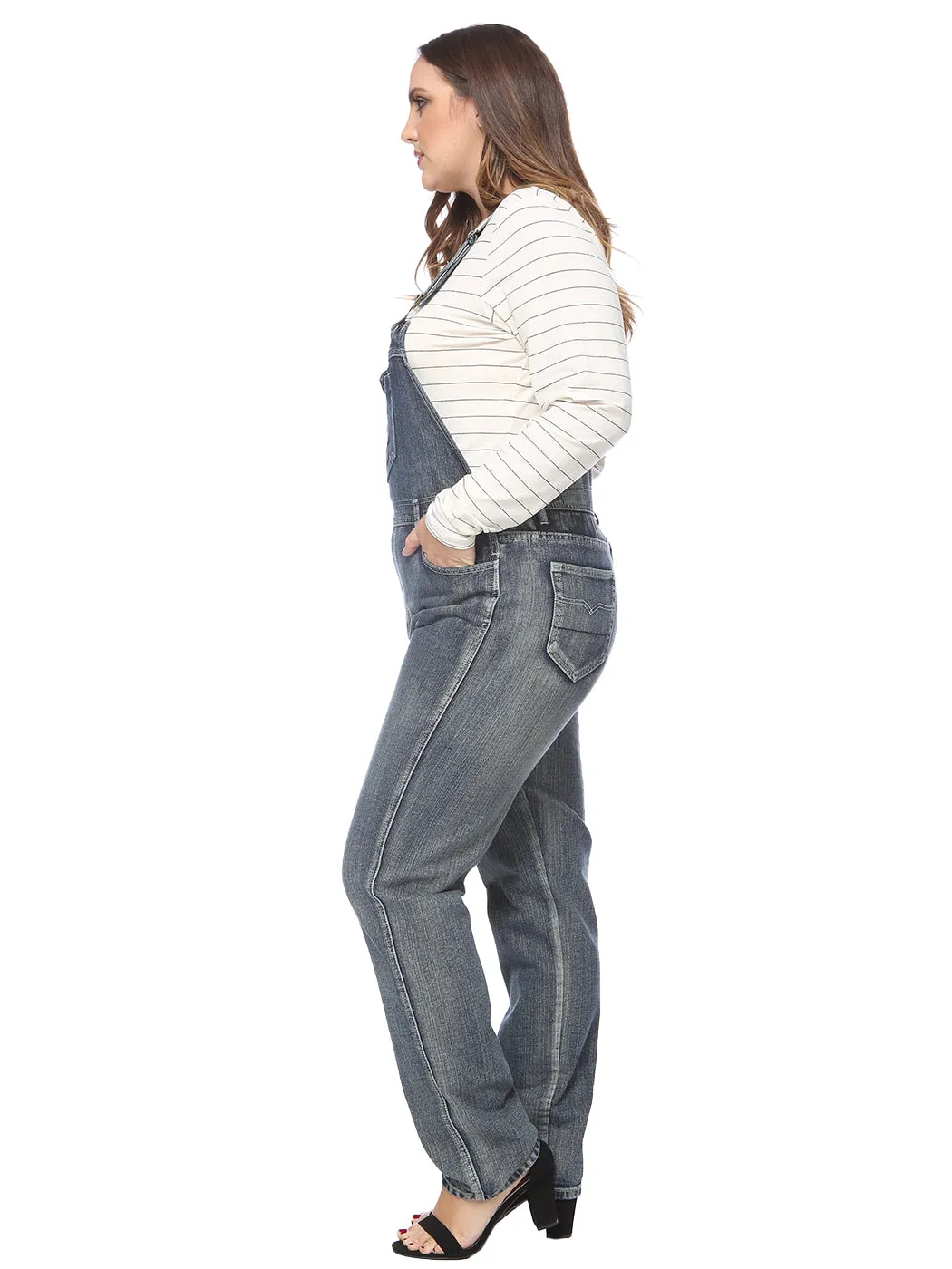 Plus Size Classic Denim Overalls