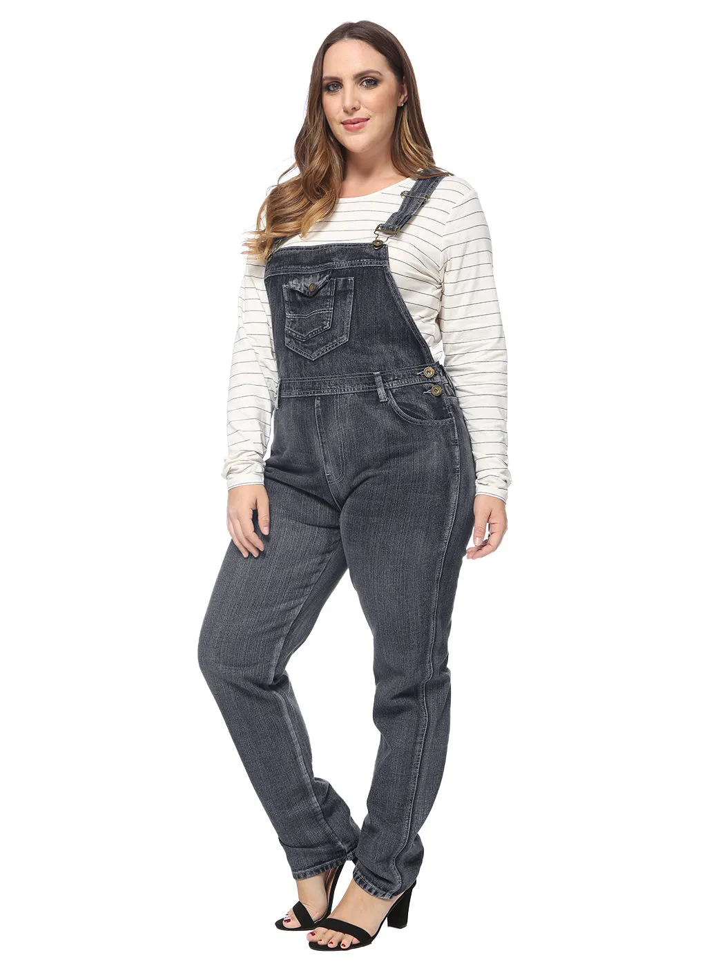 Plus Size Classic Denim Overalls