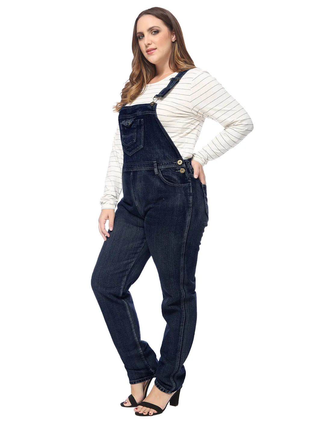 Plus Size Classic Denim Overalls