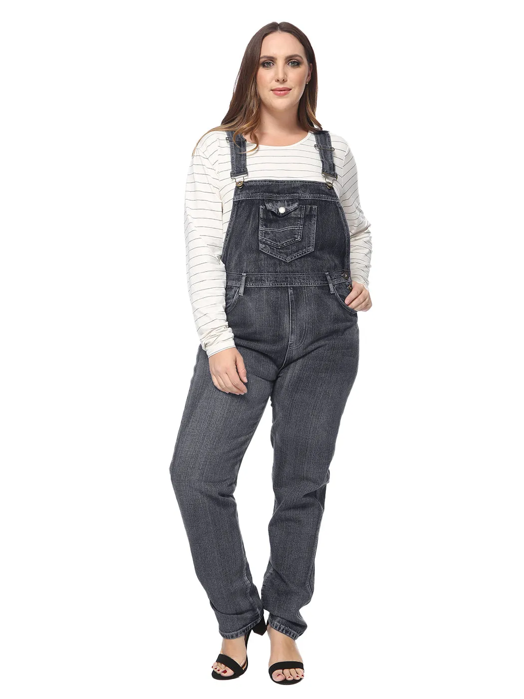 Plus Size Classic Denim Overalls