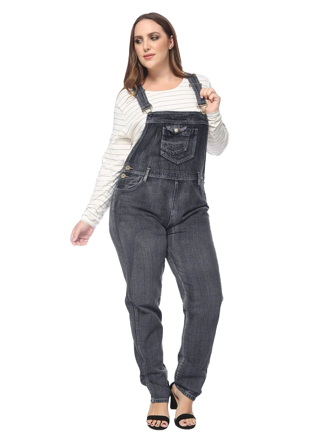 Plus Size Classic Denim Overalls