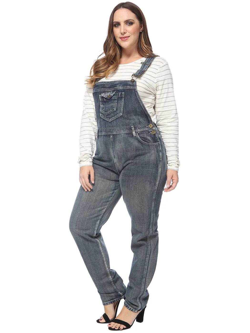 Plus Size Classic Denim Overalls