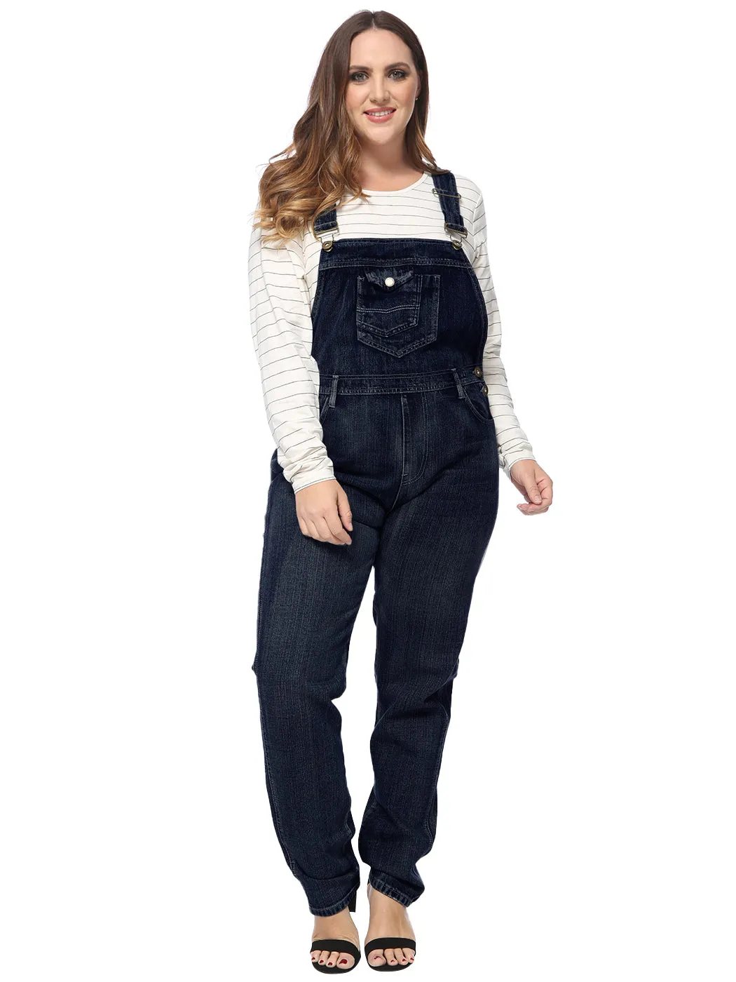 Plus Size Classic Denim Overalls