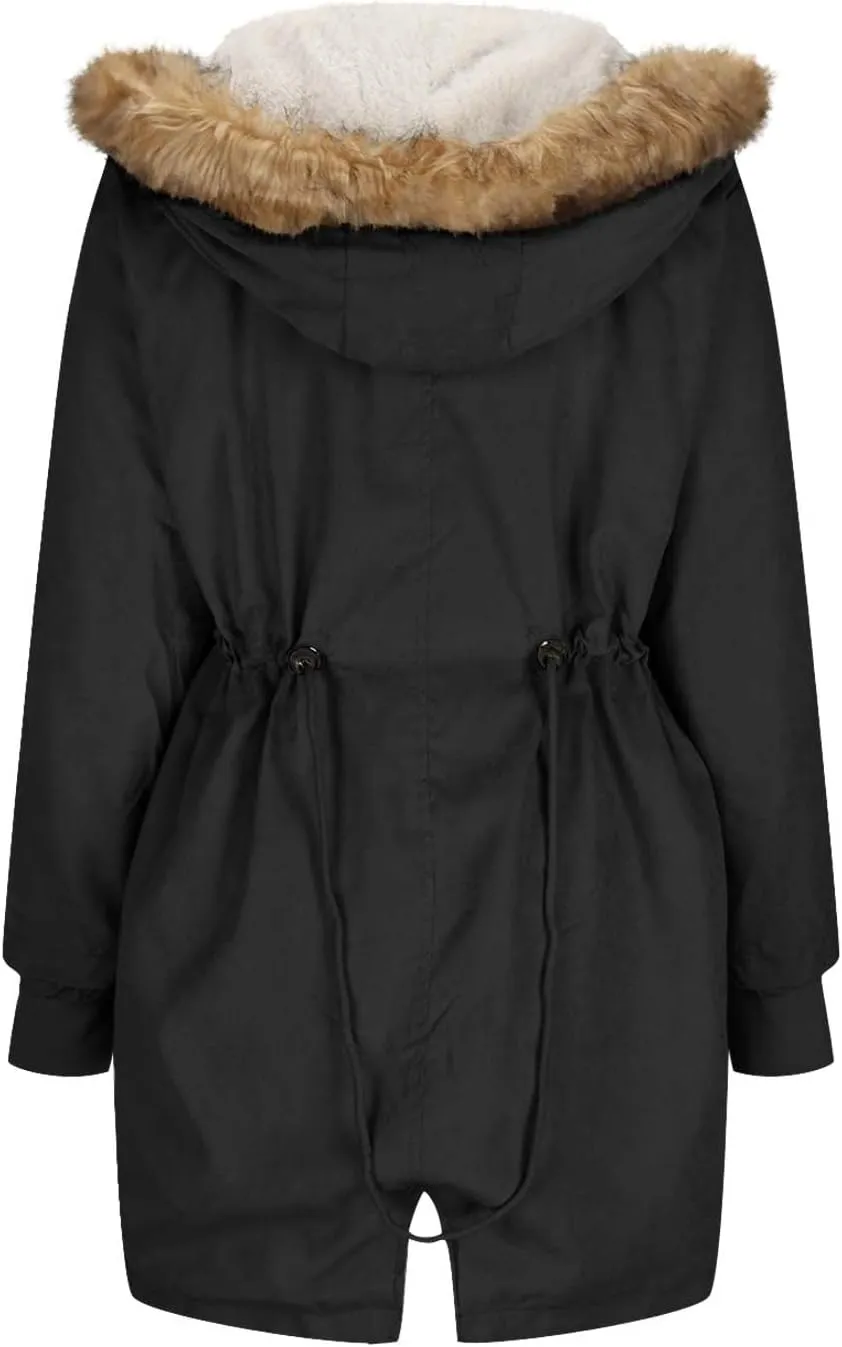 Plus Size Winter Coats for Women 2024 Casual Zip up Hooded Down Coat Long Sleeve Cotton Jackets Outerwear