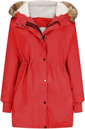 Plus Size Winter Coats for Women 2024 Casual Zip up Hooded Down Coat Long Sleeve Cotton Jackets Outerwear