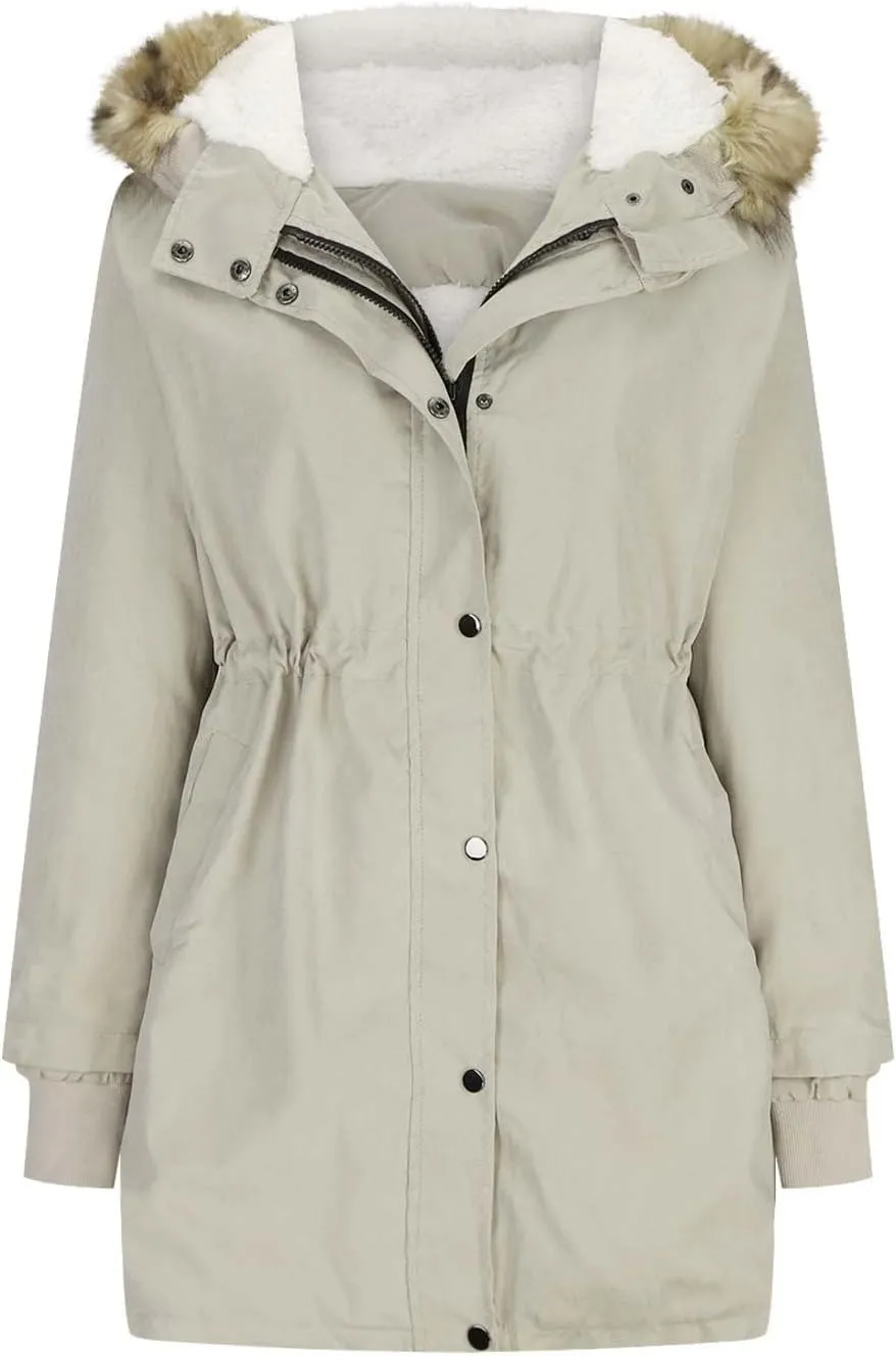 Plus Size Winter Coats for Women 2024 Casual Zip up Hooded Down Coat Long Sleeve Cotton Jackets Outerwear