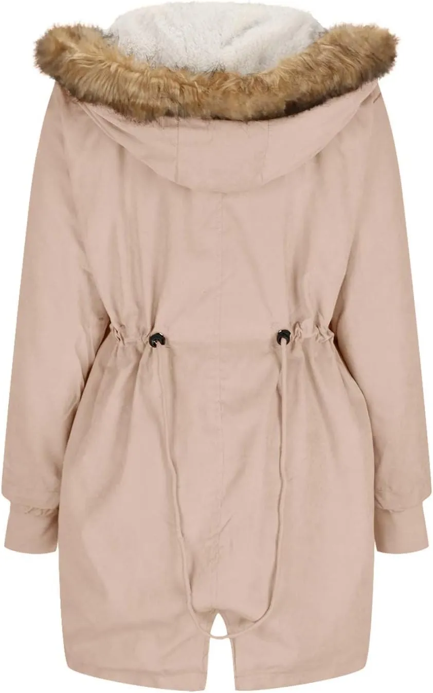 Plus Size Winter Coats for Women 2024 Casual Zip up Hooded Down Coat Long Sleeve Cotton Jackets Outerwear
