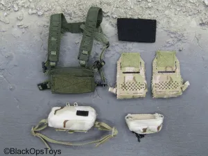PMC Field RECCE - Green Chest Rig w/3C Desert Pouches