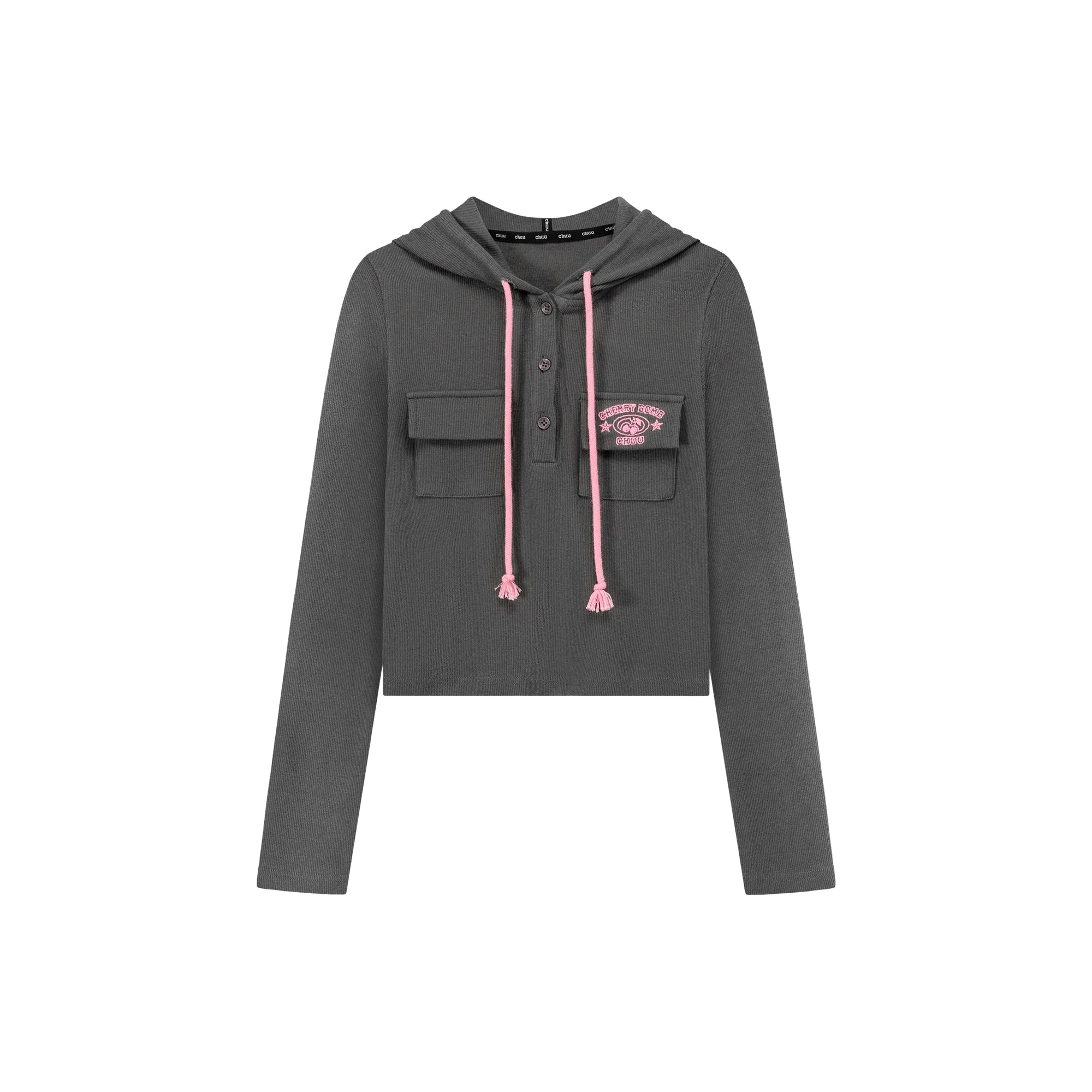 Pocket Hooded Color T-Shirt