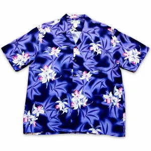 poipu purple hawaiian aloha rayon shirt