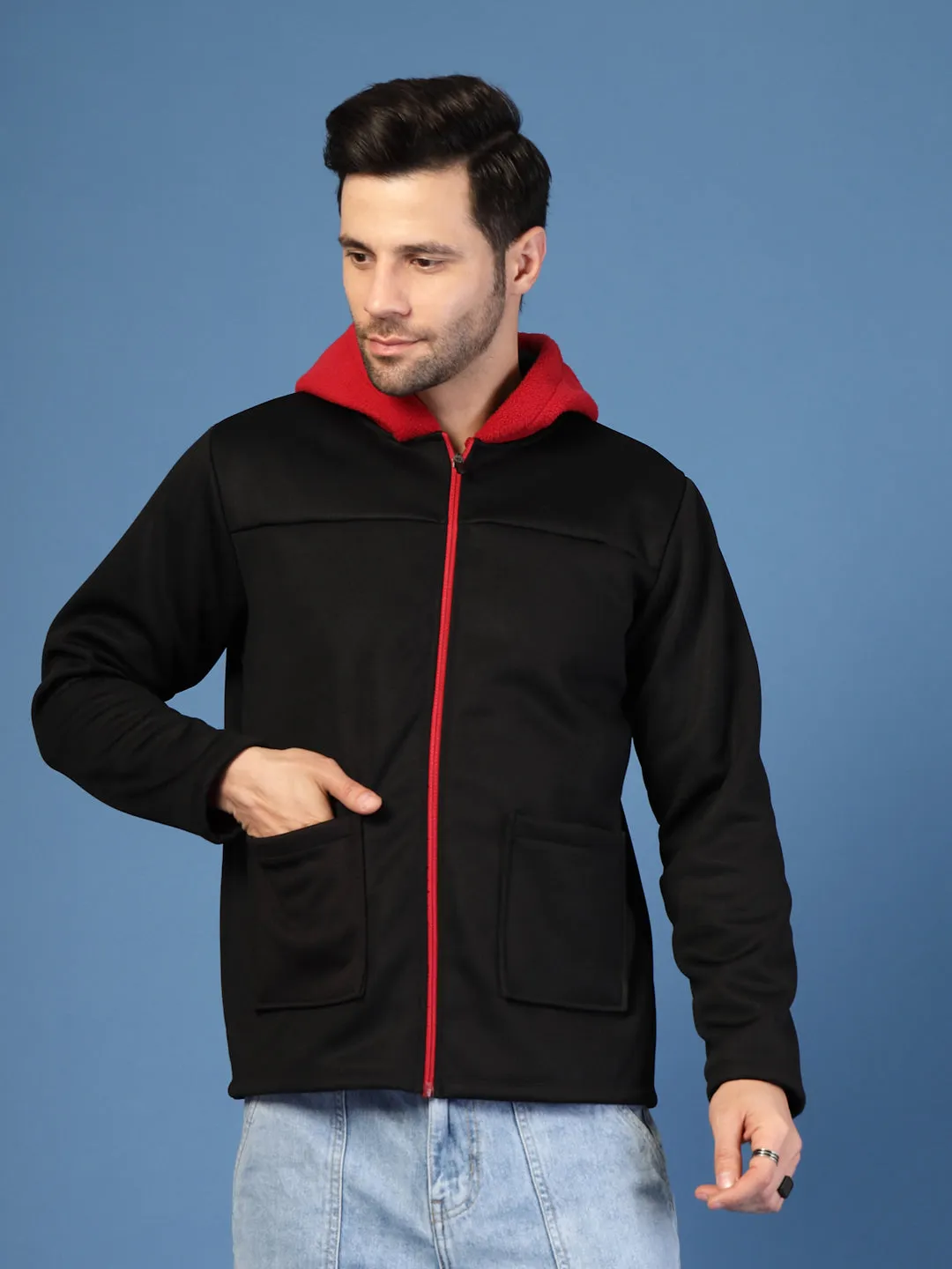 Polar Fleece Zipper Hooded Jacket