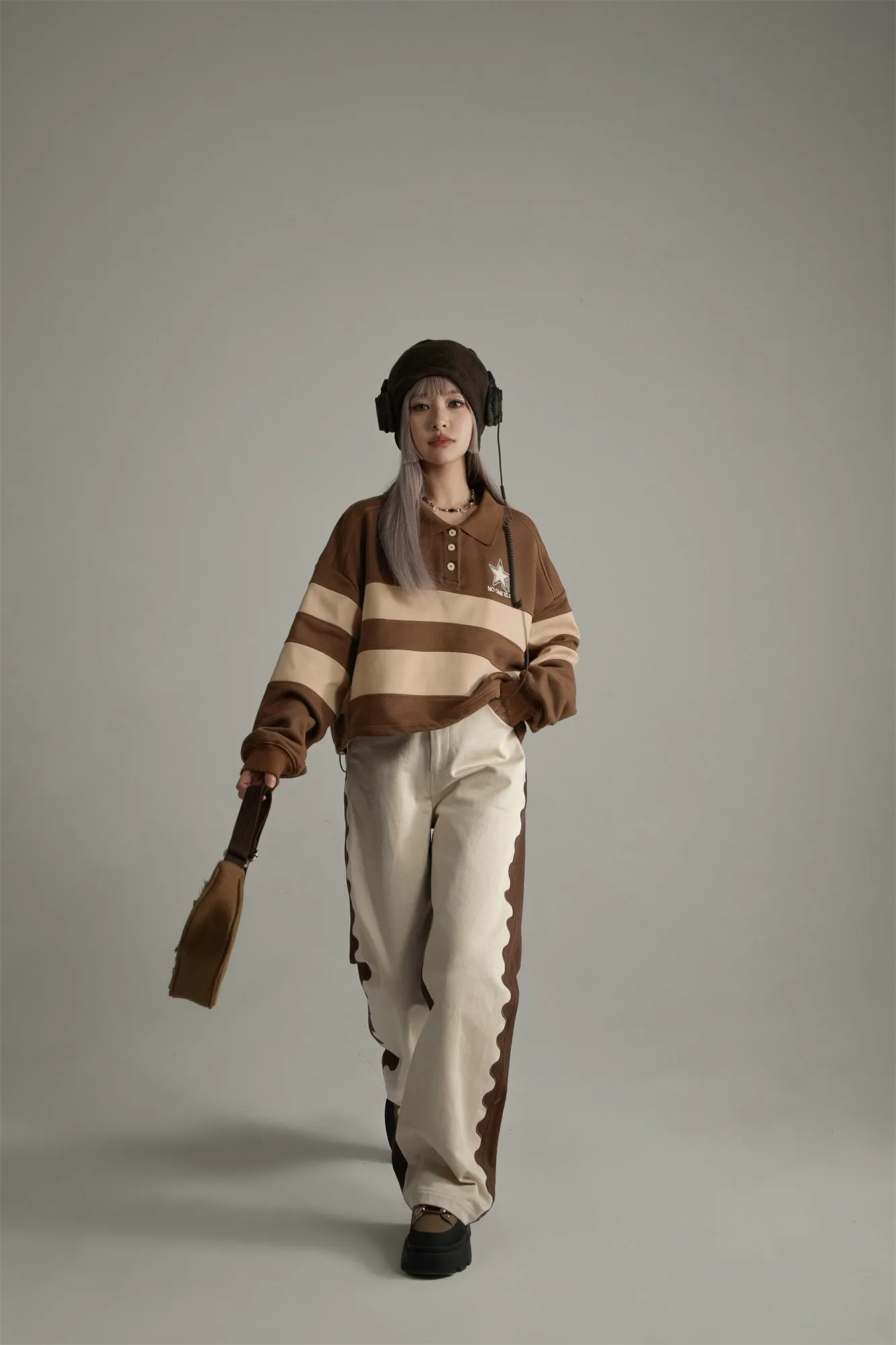 Polo Neck Vintage Sweatshirt