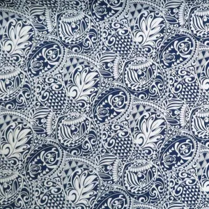 Polynesian Tribal Tapa Turtle Print 100%  Cotton - Navy