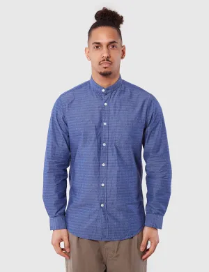 Portuguese Flannel Cafe Grandad Shirt - Blue