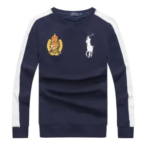 PRL Long Sleeves Embroidered Logo Sweat Shirt- NavyBlue
