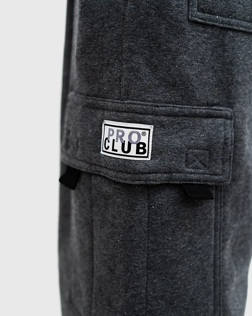 Pro Club Fleece Cargo Shorts - Grey