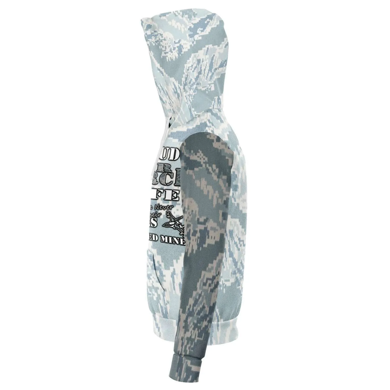 Proud Air Force Wife, I Married My Hero Premium Pullover Hoodie Gray Camo