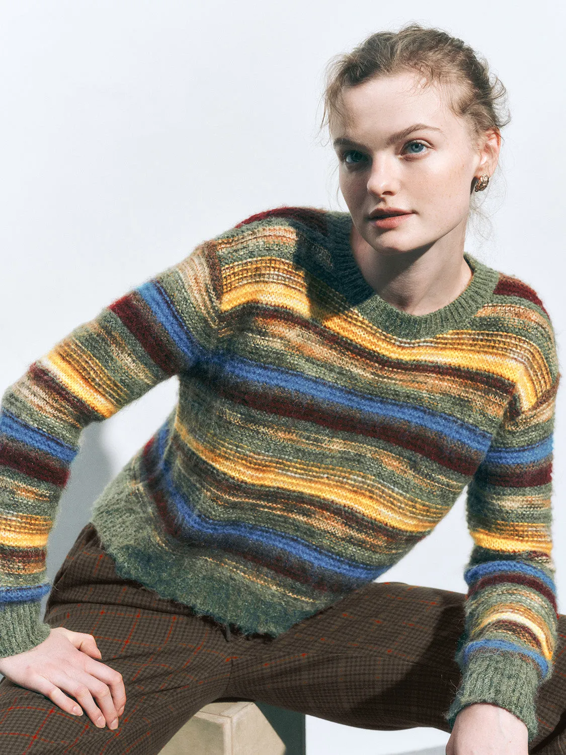 Pullover Striped Knitted T-Shirts