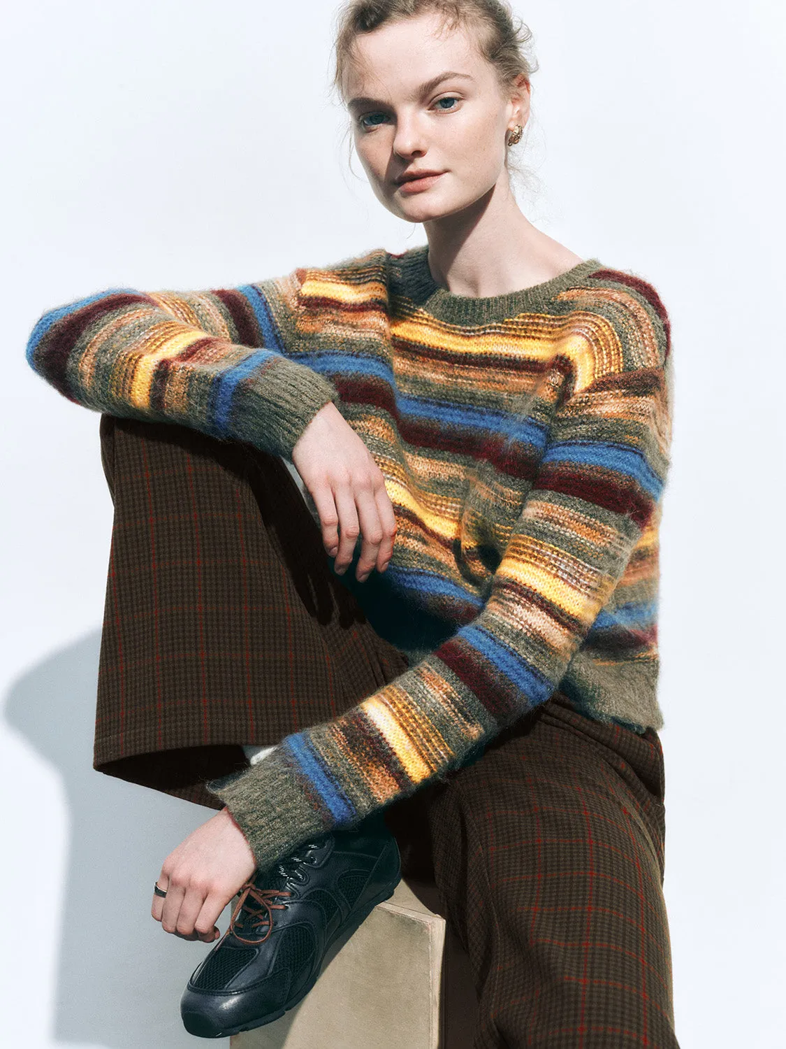 Pullover Striped Knitted T-Shirts