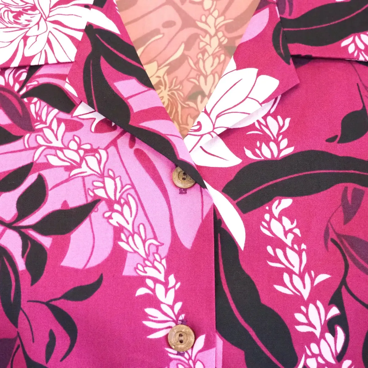 punahou purple hawaiian lady blouse