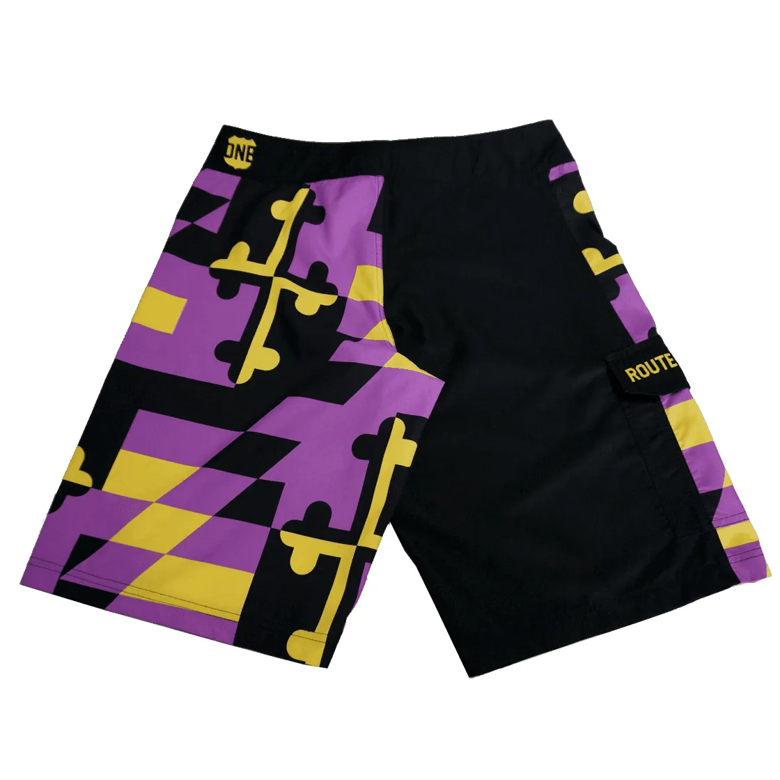 Purple & Gold Maryland Flag / Board Shorts