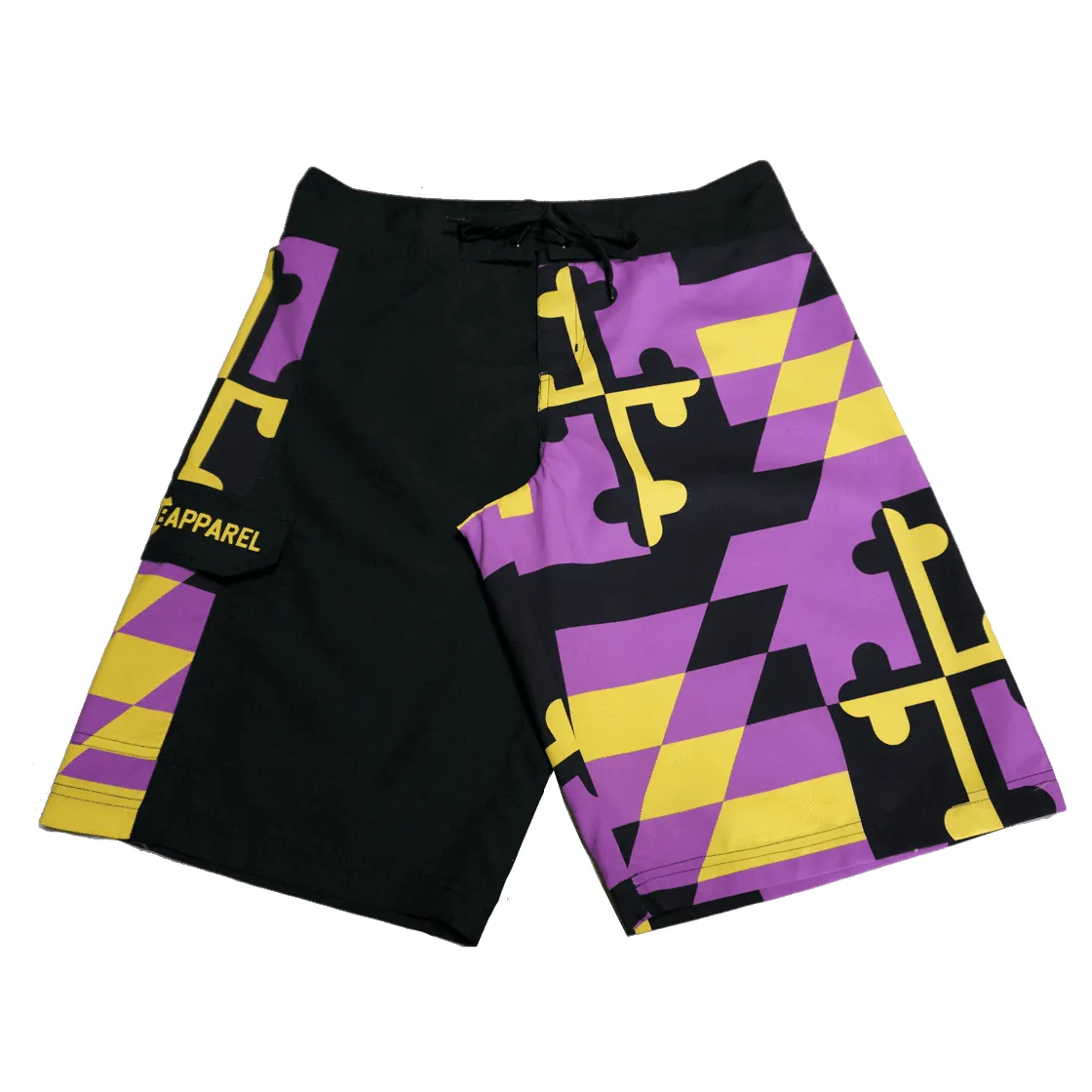 Purple & Gold Maryland Flag / Board Shorts