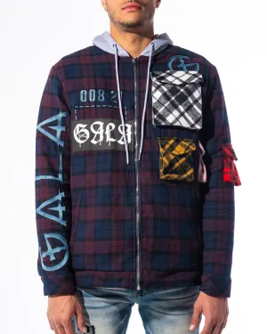 "ACCOMPLICE" FLANNEL (MAROON/NAVY COMBO)