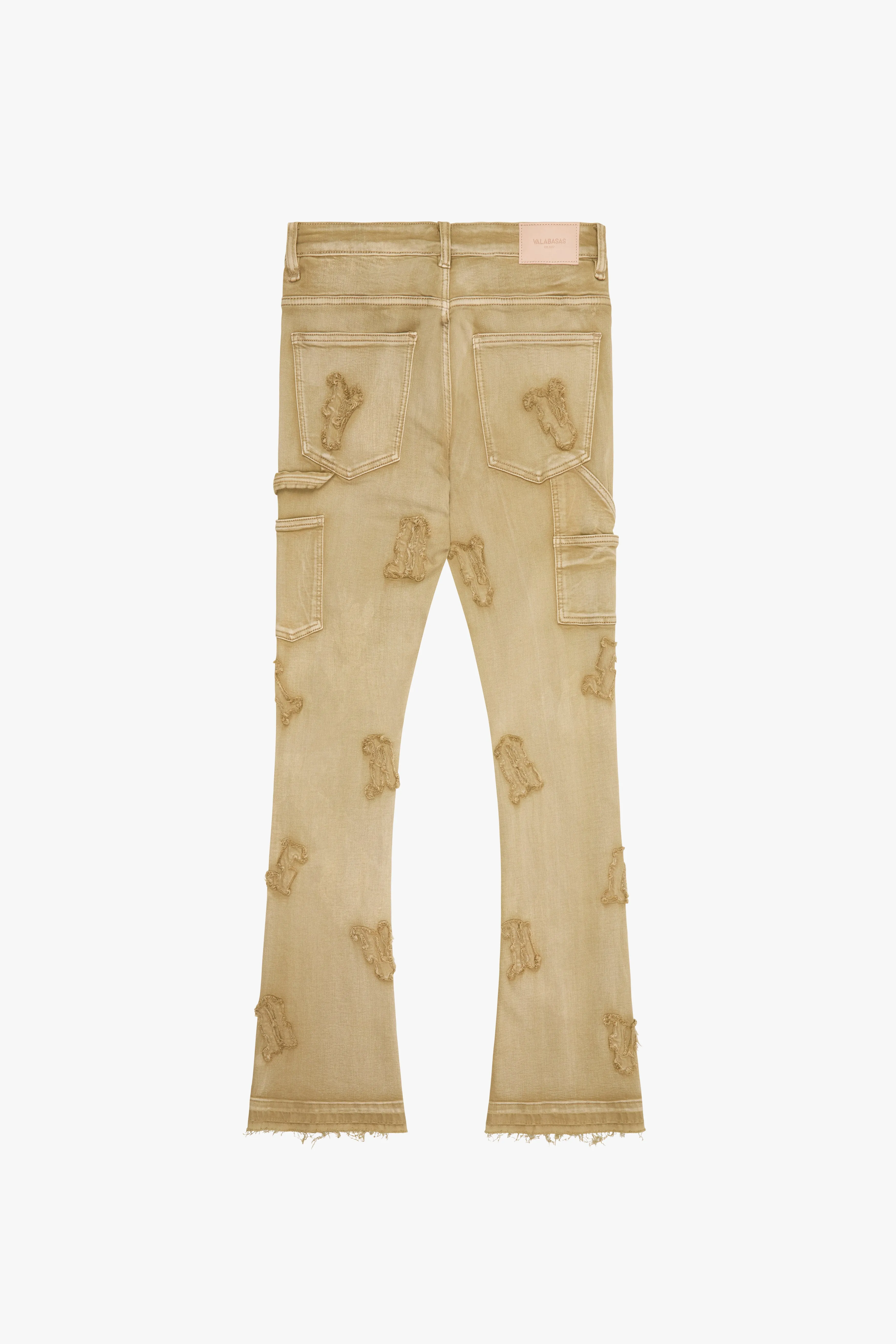 "LOOMIS " KHAKI VINTAGE WASH FLARED STACKED JEAN