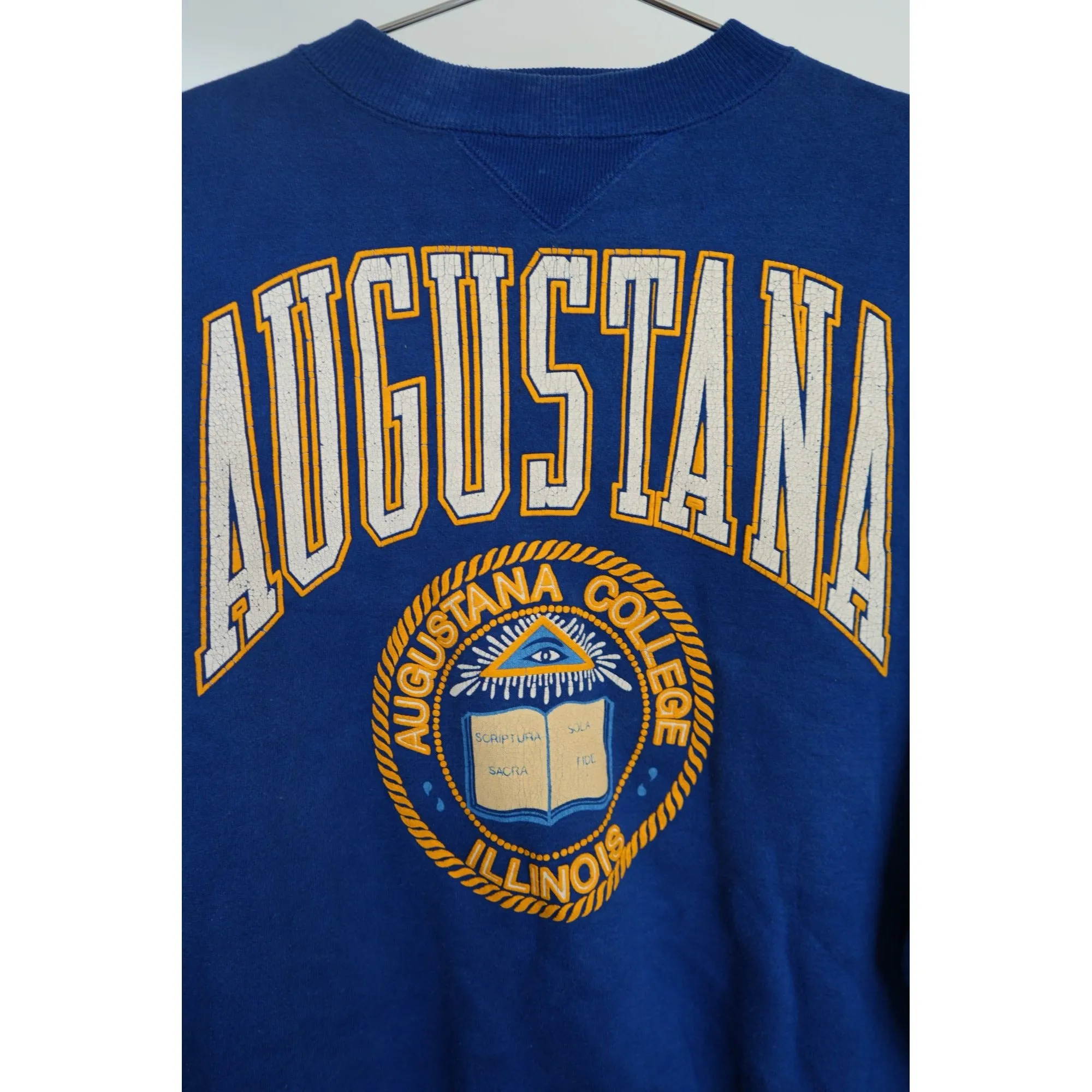 "Retail" VTG Galt Sand Augustana College Illinois Crewneck Pullover Sweatshirt Blue Small