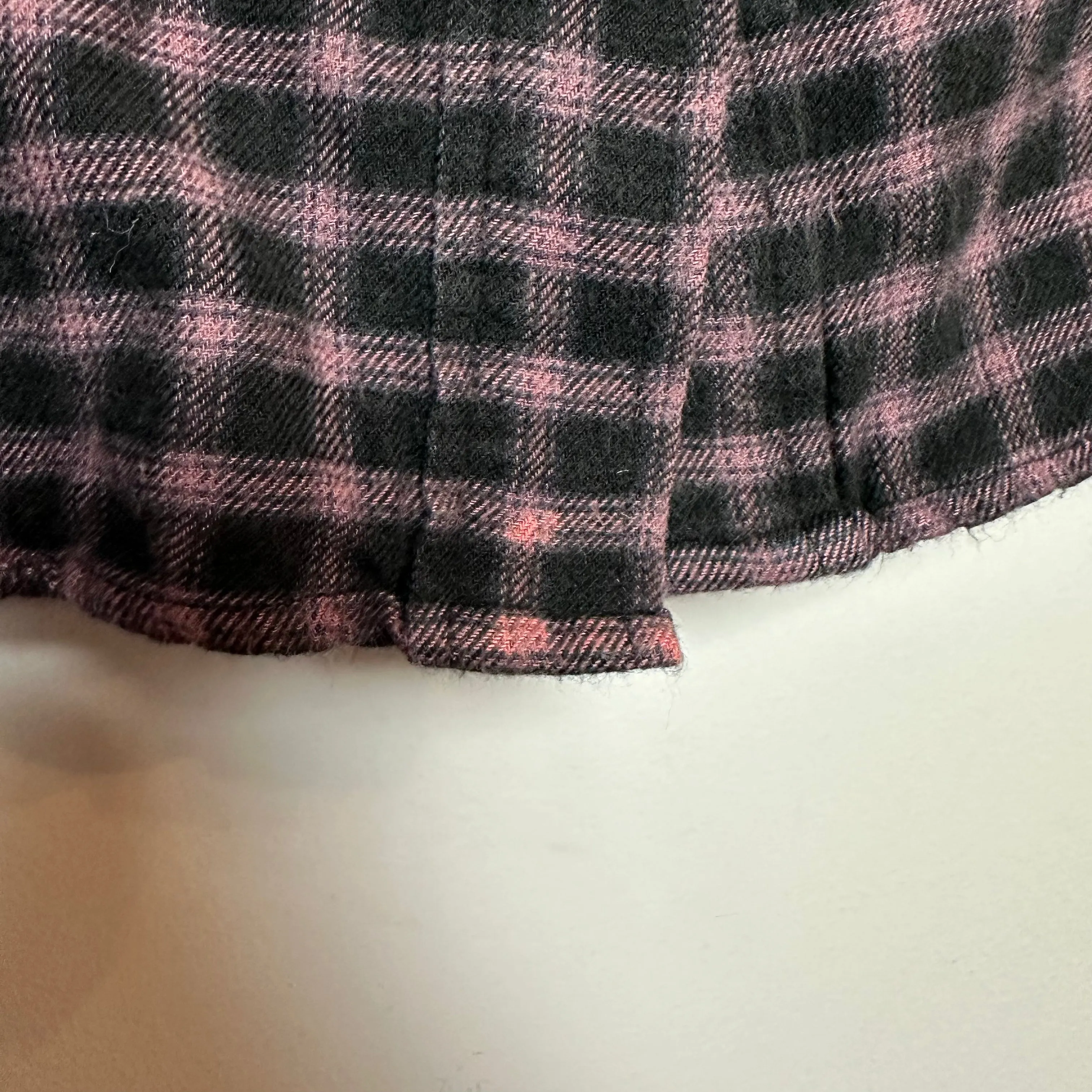 Rag & Bone Iris Plaid Flannel Shirt Black Pink Collared Button Up XS