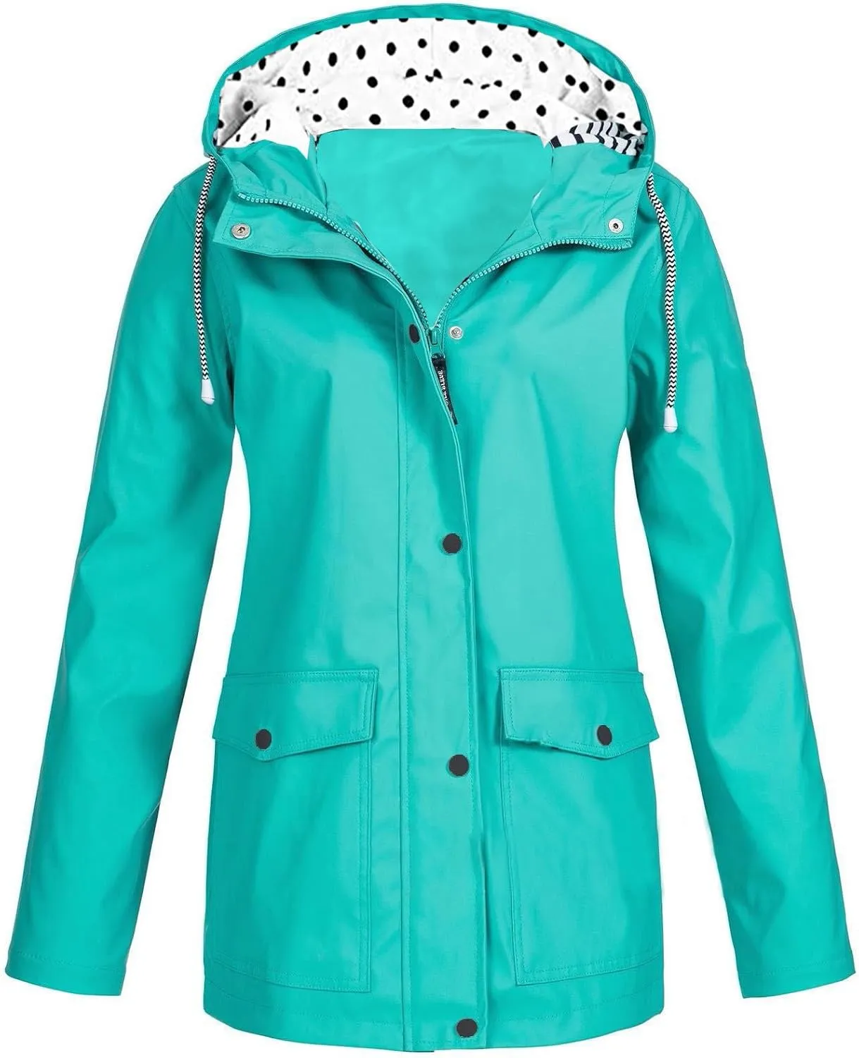 Rain Coat for Women Waterproof Outdoor Hiking Raincoat Lined Rain Jacket Lightweight Hooded Jackets Trench Coats