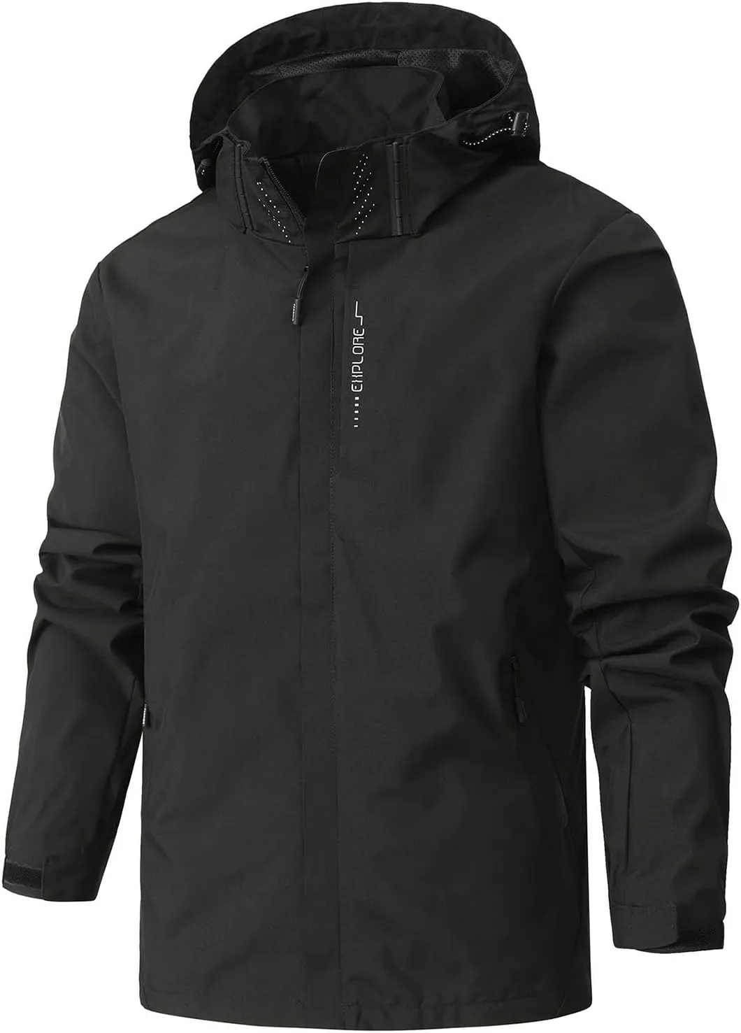 Rain Jacket Men Waterproof Lightweight Softshell Jacket Raincoat Hood for Hiking Travel Outdoor Windbreaker