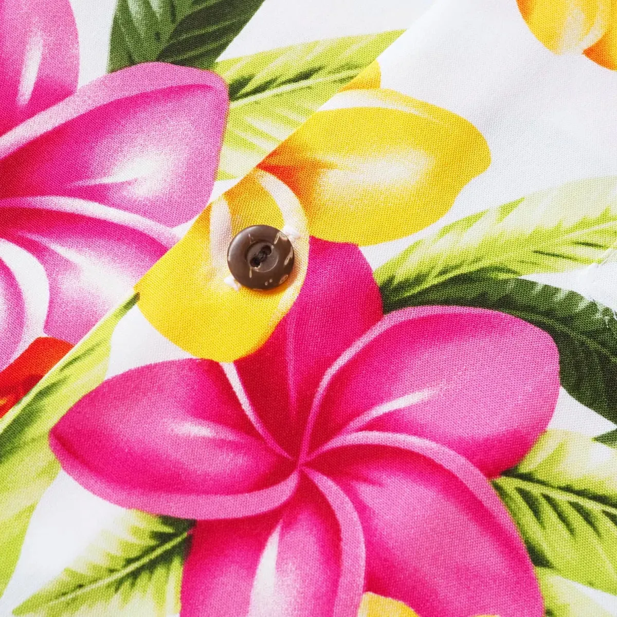 rain white hawaiian aloha rayon shirt