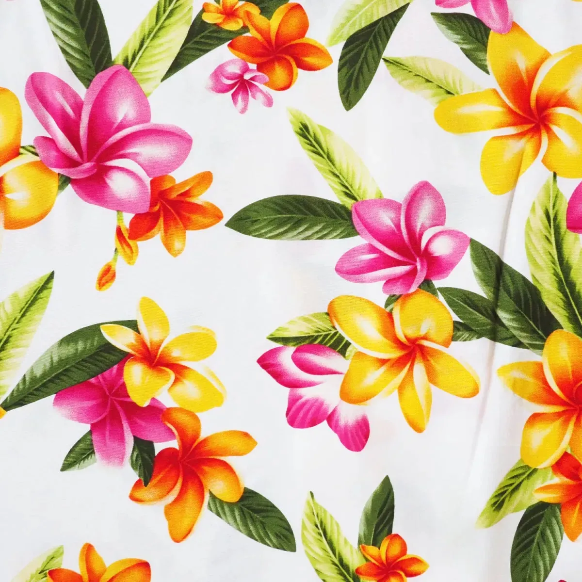 rain white hawaiian aloha rayon shirt