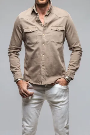 Ranger Colored Denim Snap Shirt In Tortora