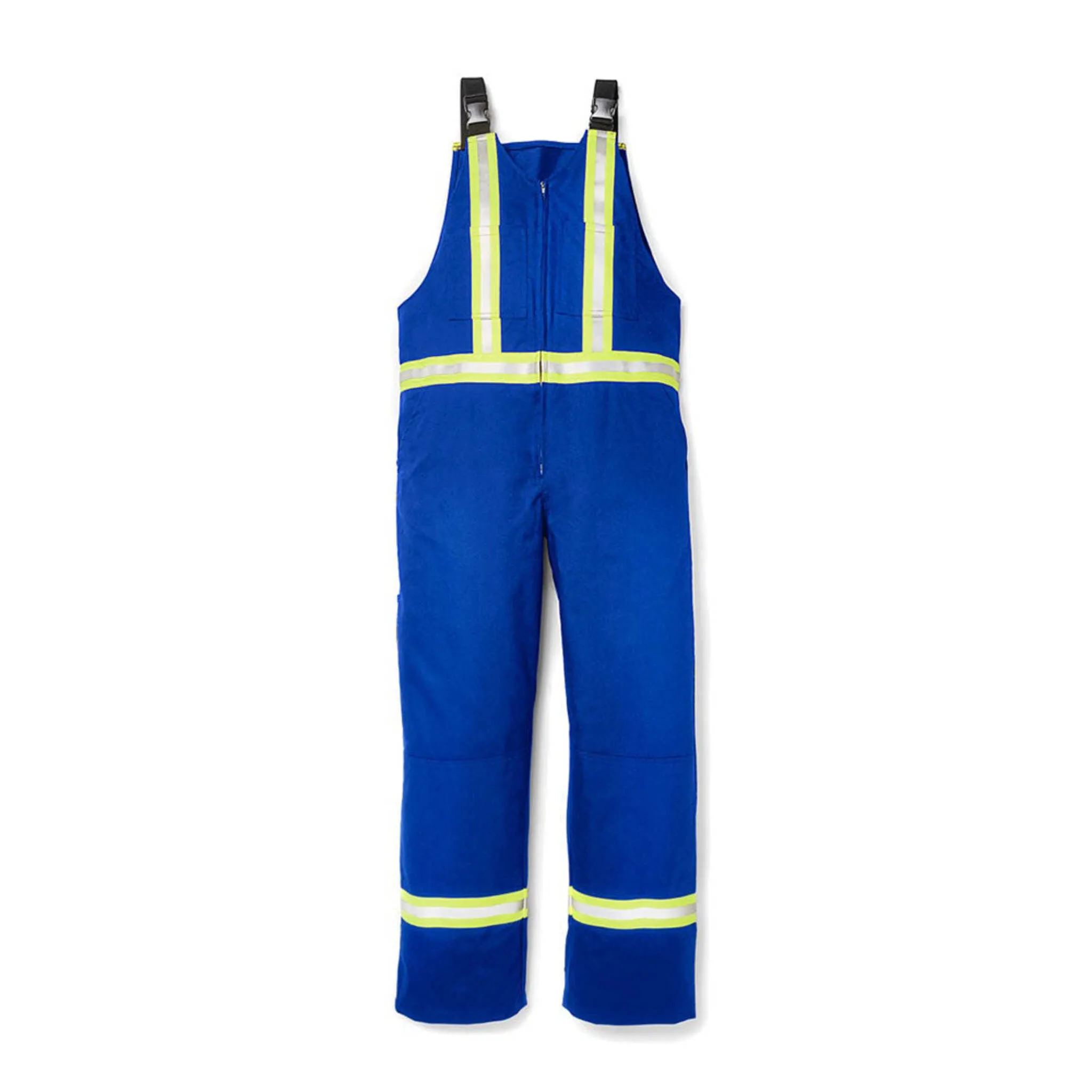 Rasco Men's Hi Vis Bib Work Overalls FR2505 - Flame Resistant, Arc Flash Protection, Reflective, Durable 7 oz Cotton/Nylon | Sizes: S-5XL
