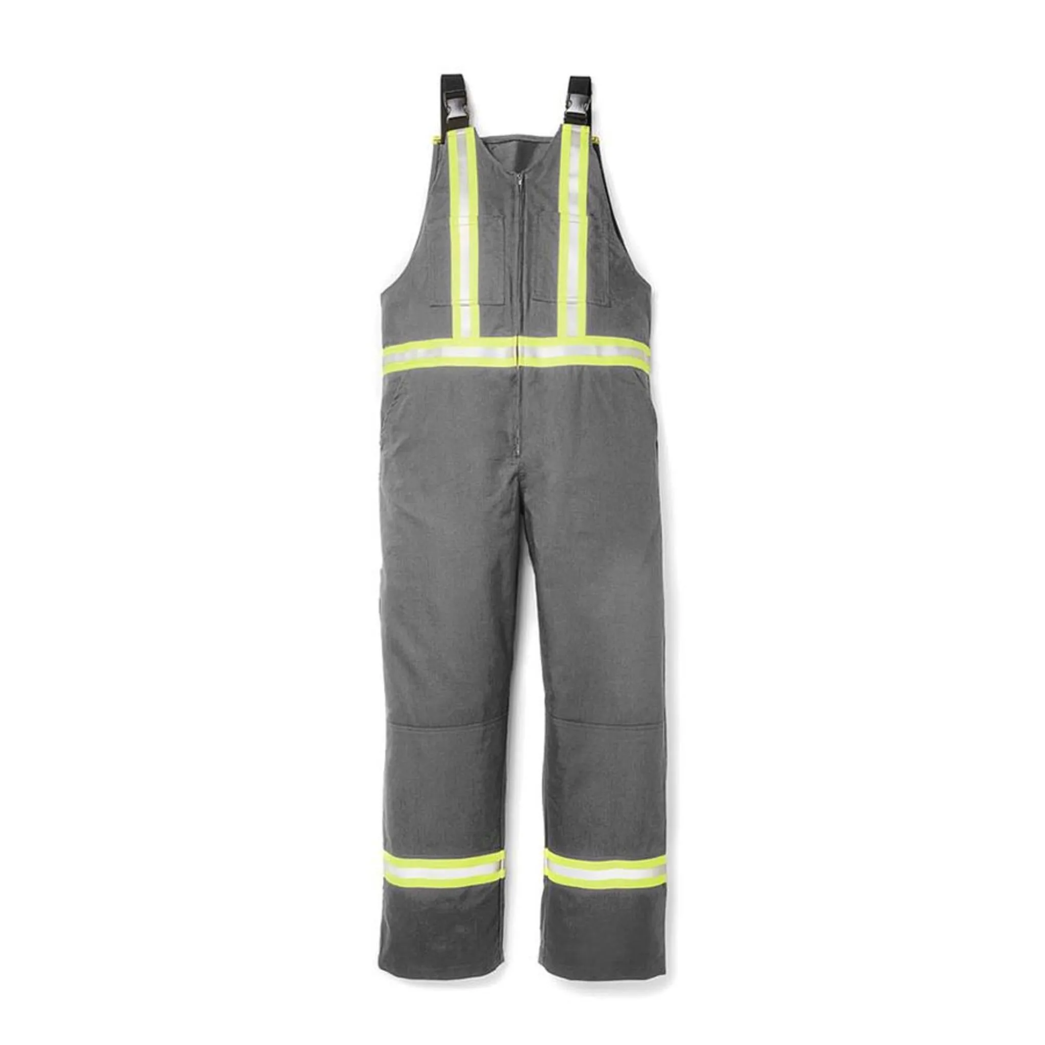 Rasco Men's Hi Vis Bib Work Overalls FR2505 - Flame Resistant, Arc Flash Protection, Reflective, Durable 7 oz Cotton/Nylon | Sizes: S-5XL