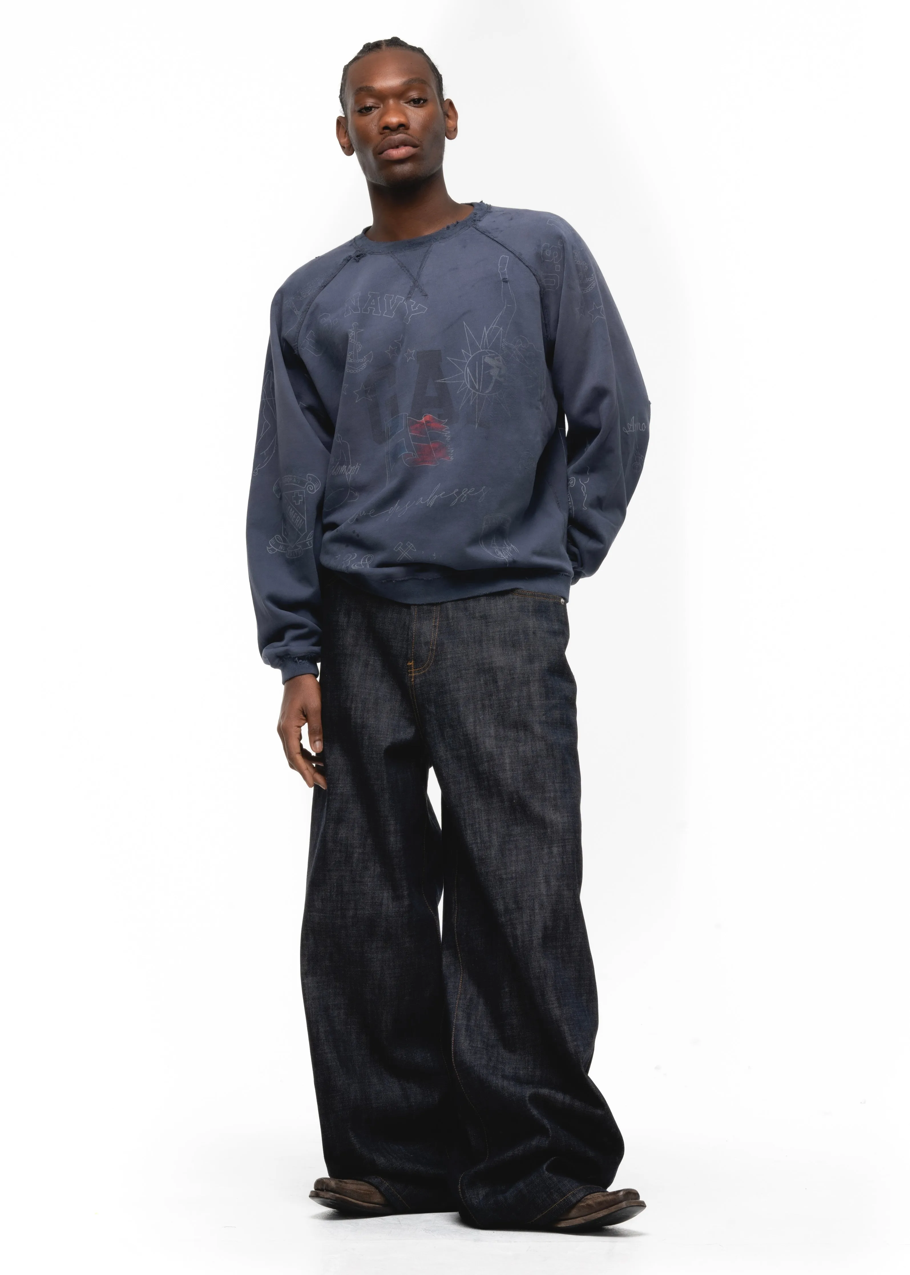 RAW DENIM JAPANESE ULTRA LOOSE FIT BLUE
