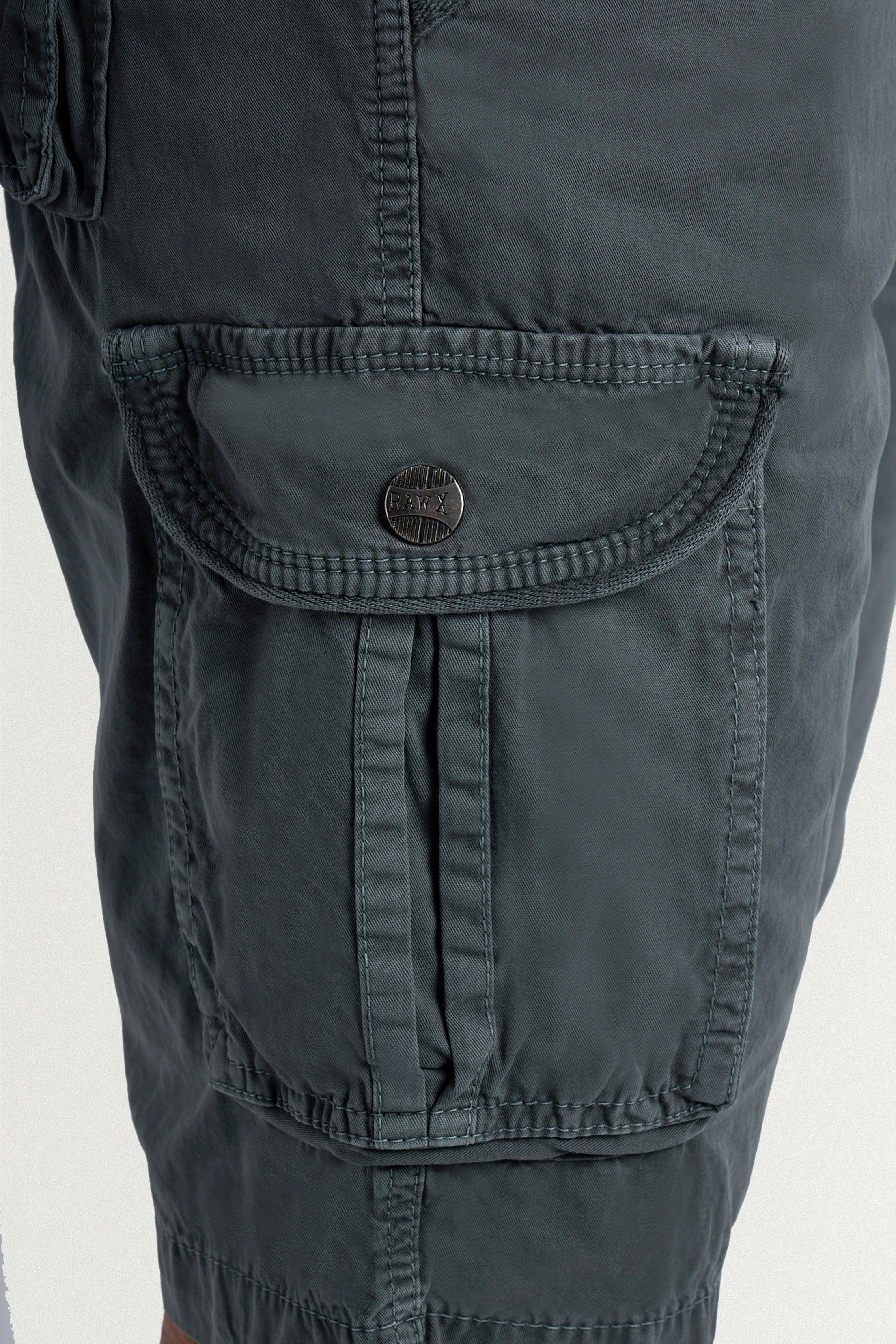Raw X Men's 12.5" Inseam Belted Cargo Shorts with Snap Button