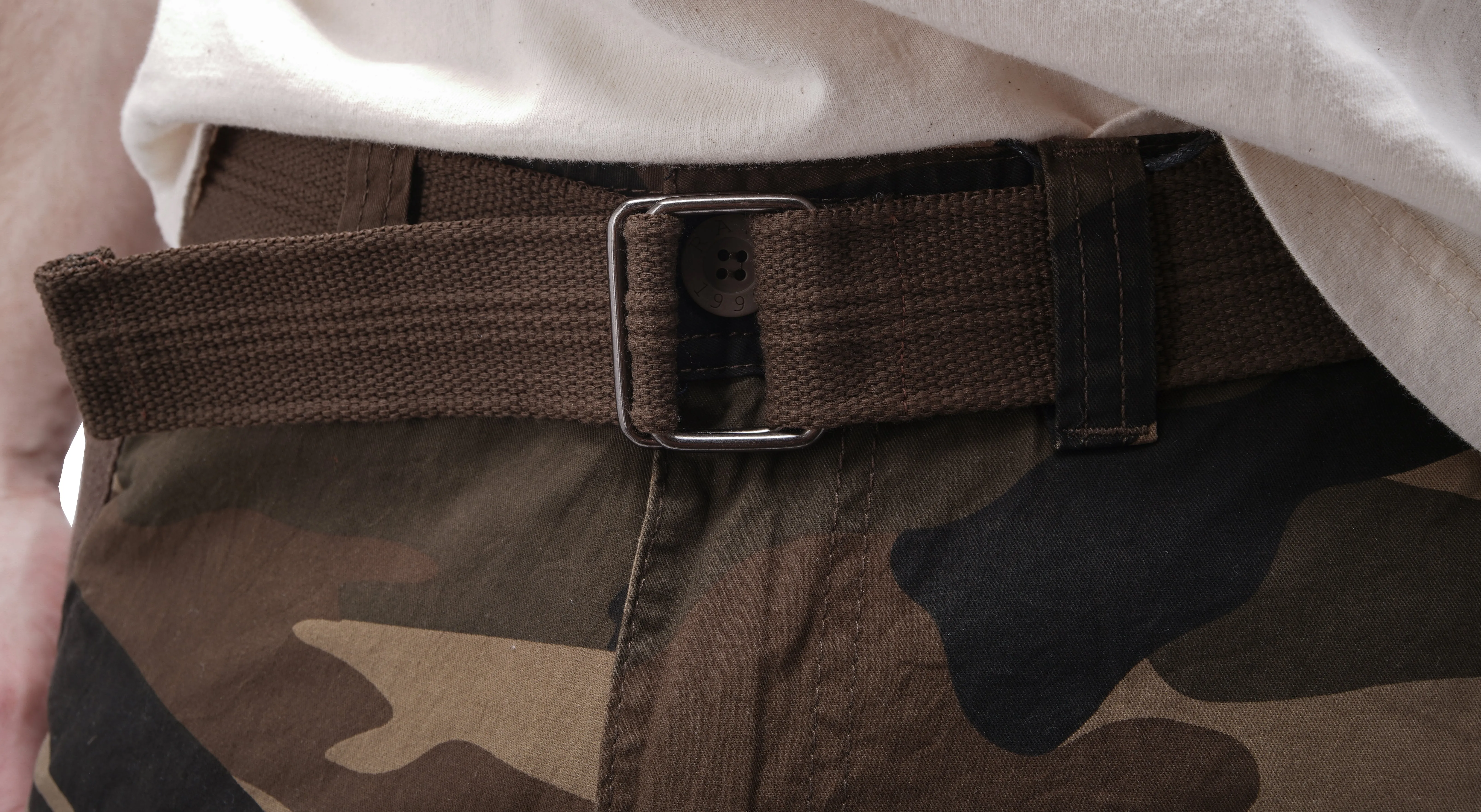 Raw X Men's 12.5" Inseam Belted Cargo Shorts with Snap Button