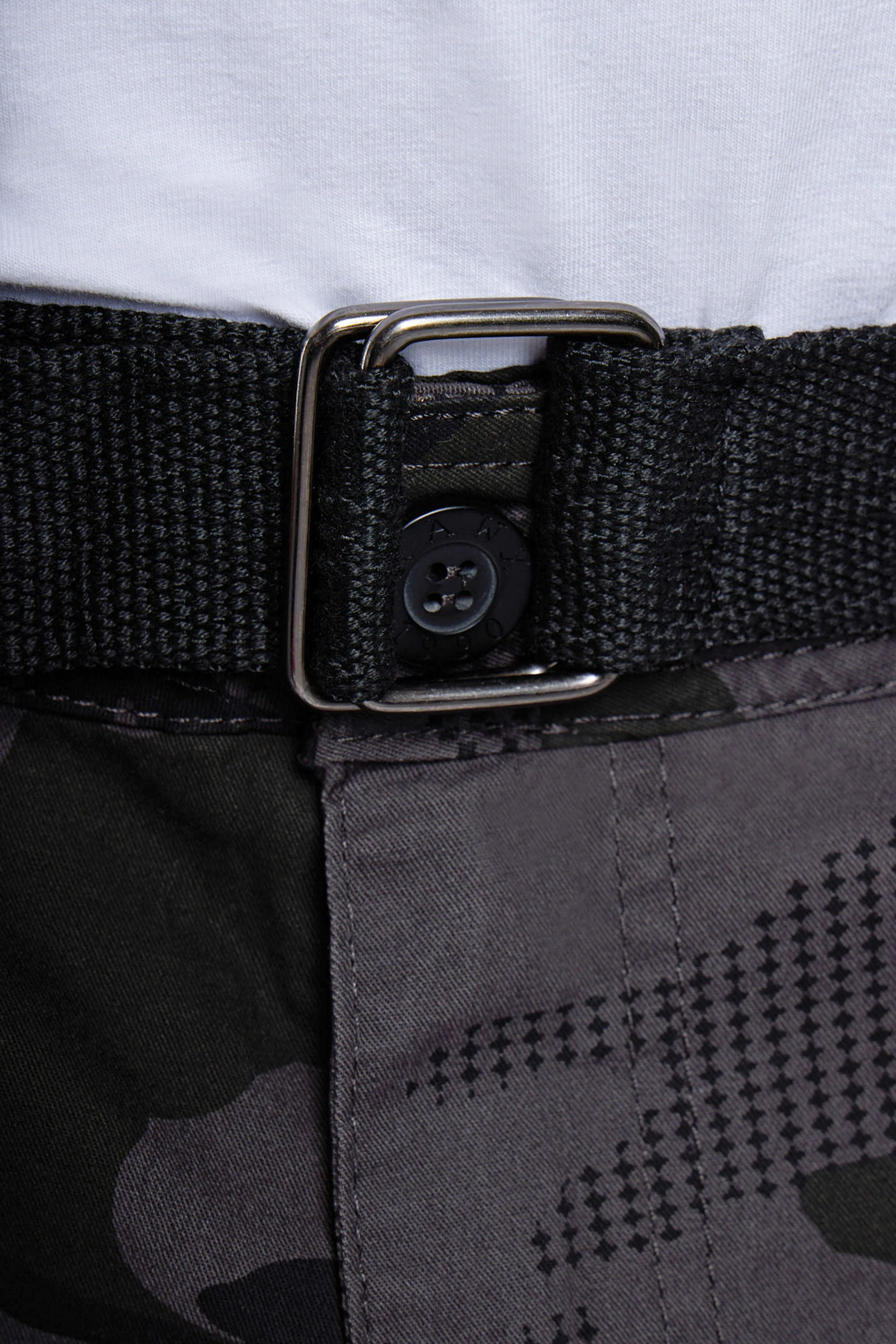 Raw X Men's 12.5" Inseam Belted Cargo Shorts with Snap Button