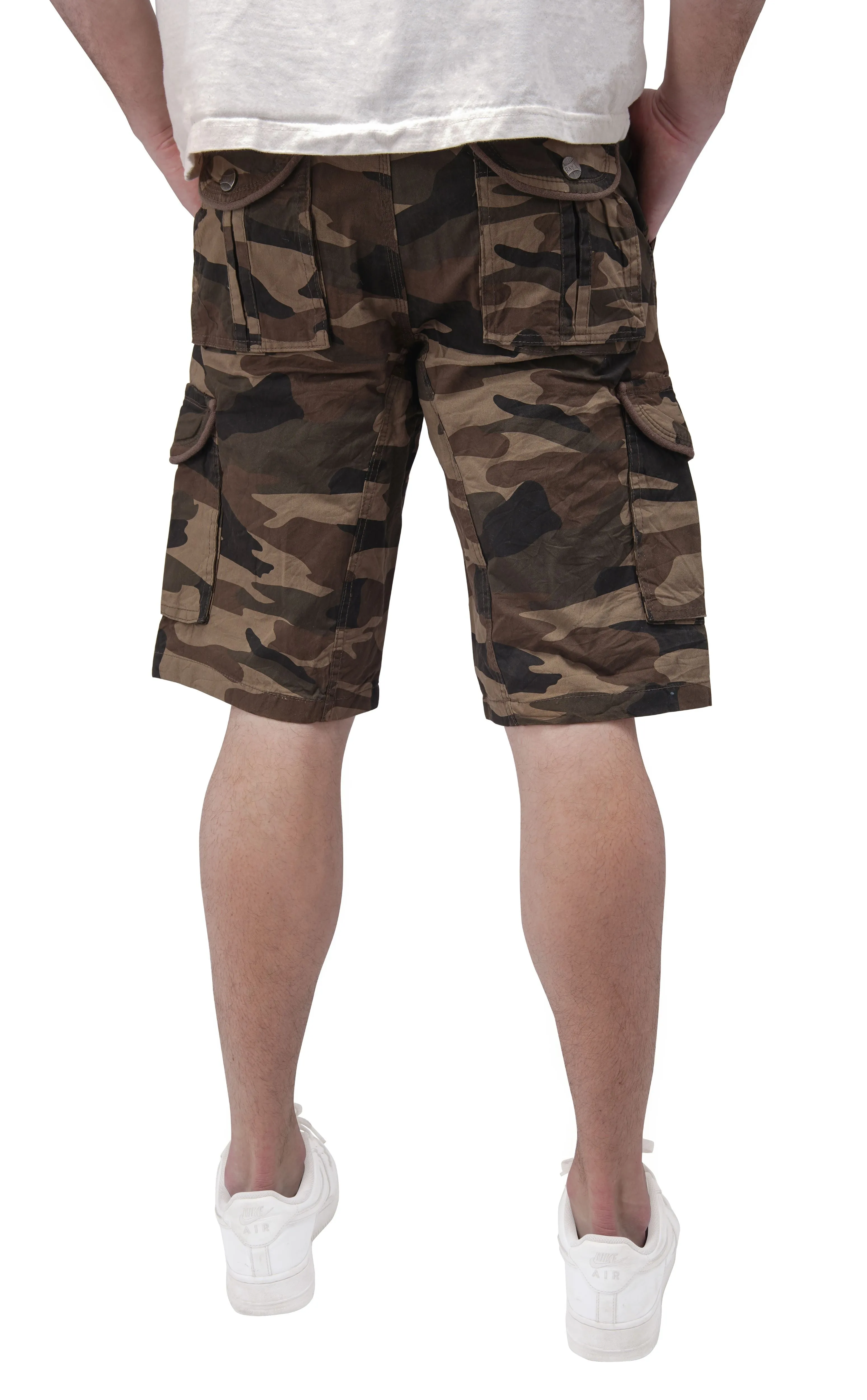 Raw X Men's 12.5" Inseam Belted Cargo Shorts with Snap Button