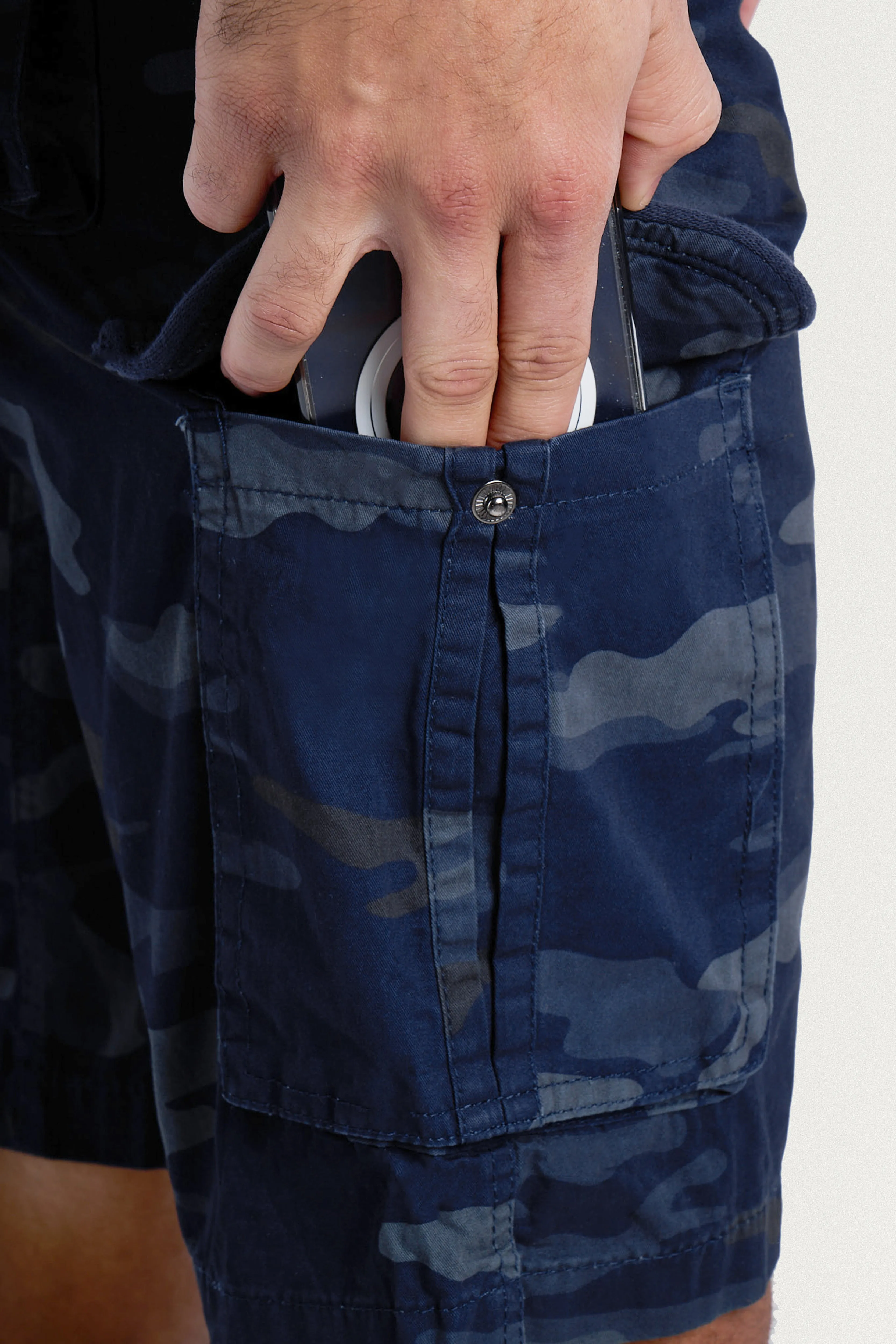 Raw X Men's 12.5" Inseam Belted Cargo Shorts with Snap Button