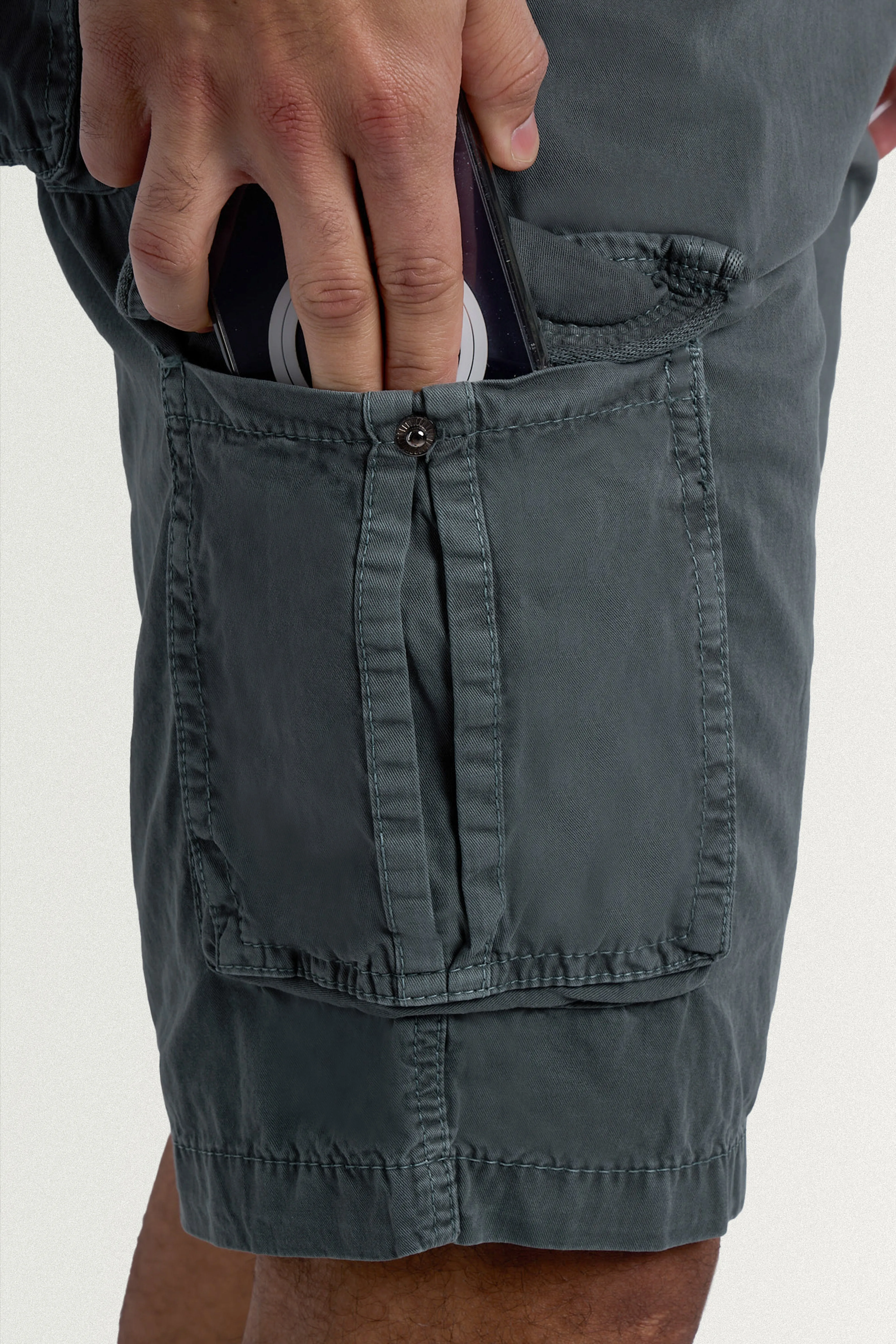 Raw X Men's 12.5" Inseam Belted Cargo Shorts with Snap Button