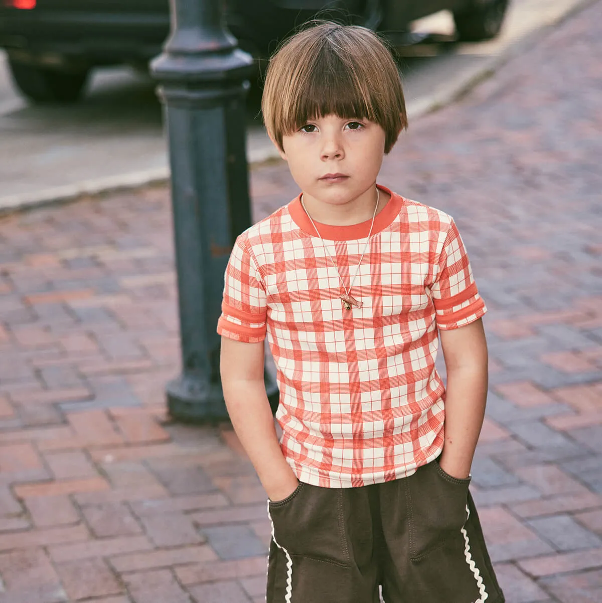 Rec Tee in Tomato Piazza by Misha & Puff